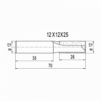 Изображение Фреза пазовая DELTA TOOLS  D=12x25x70 S=12 101.0253